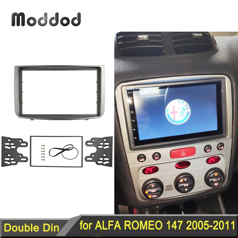Двойная Диновая Панель для Alfa Romeo 147 Радио DVD Стерео CD Панель Приборной Панели Установочная Декоративная Панель Комплект Панелей Лицевая Рамка Окантовка