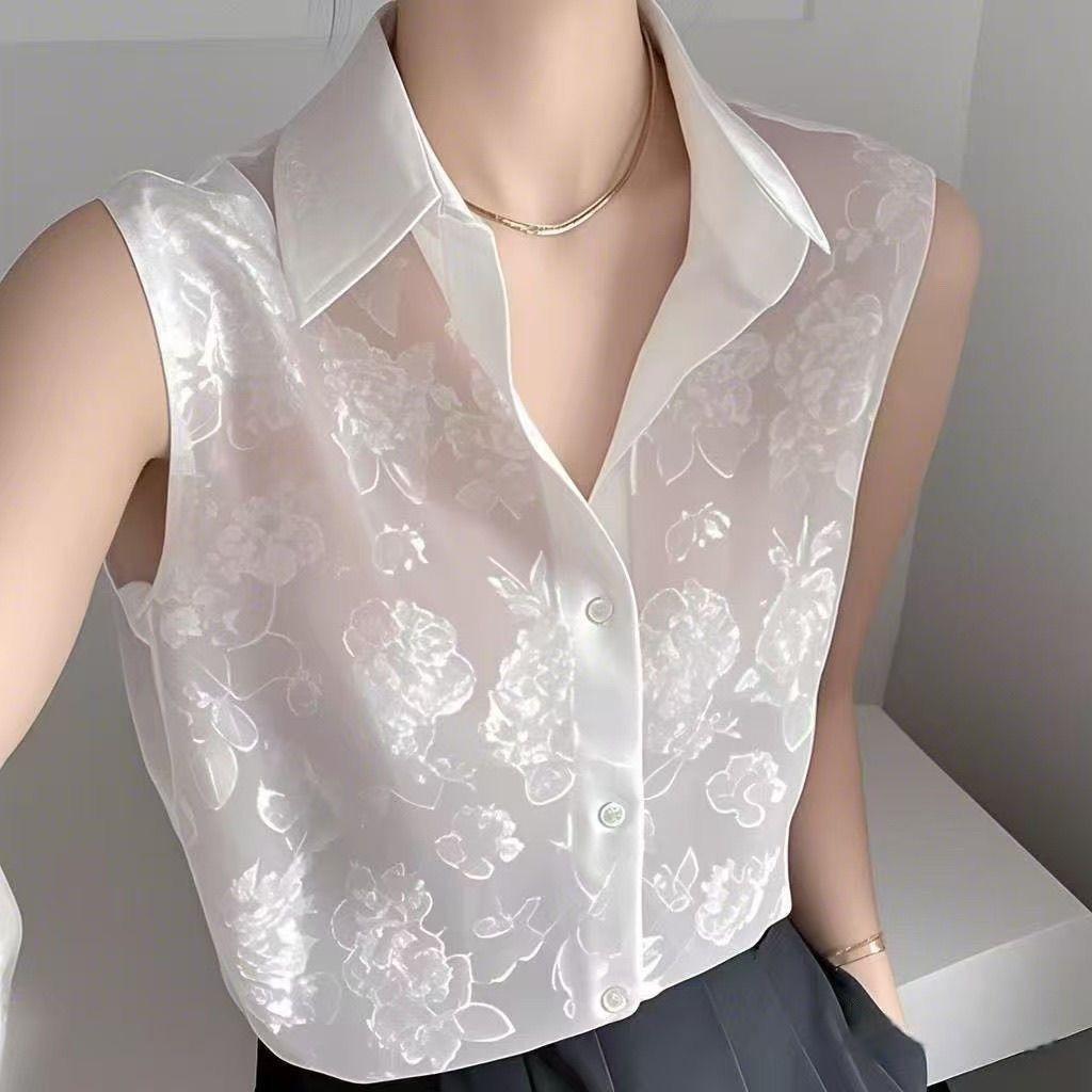 Рубашка поло без рукавов во французском стиле, женская летняя повседневная майка, свободный крой, дышащие удобные топы