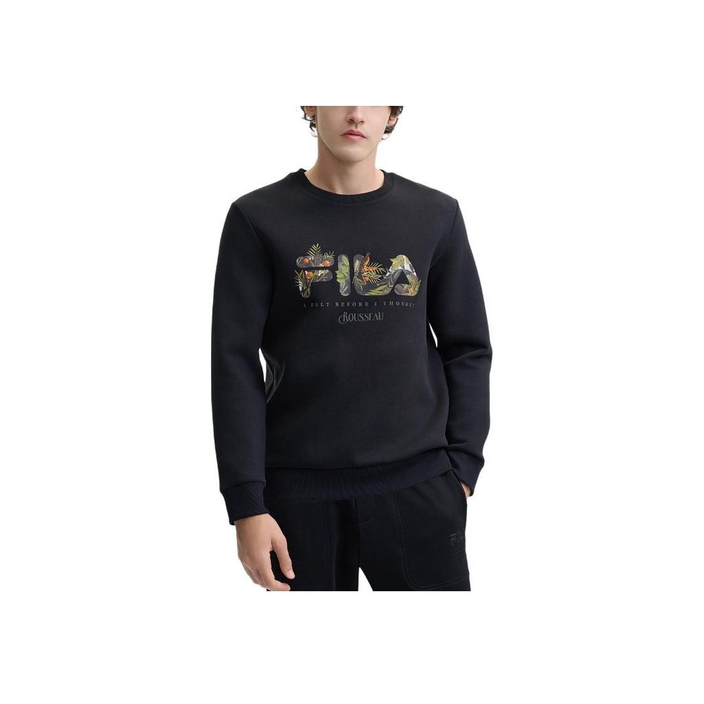 New FILA x LUSUO Sweatshirt Men Jet Black F11M448219F-BK