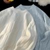 Мужской вязаный свитер с круглым вырезом в ленивом стиле - Утолщенный модный осенне-зимний базовый слой