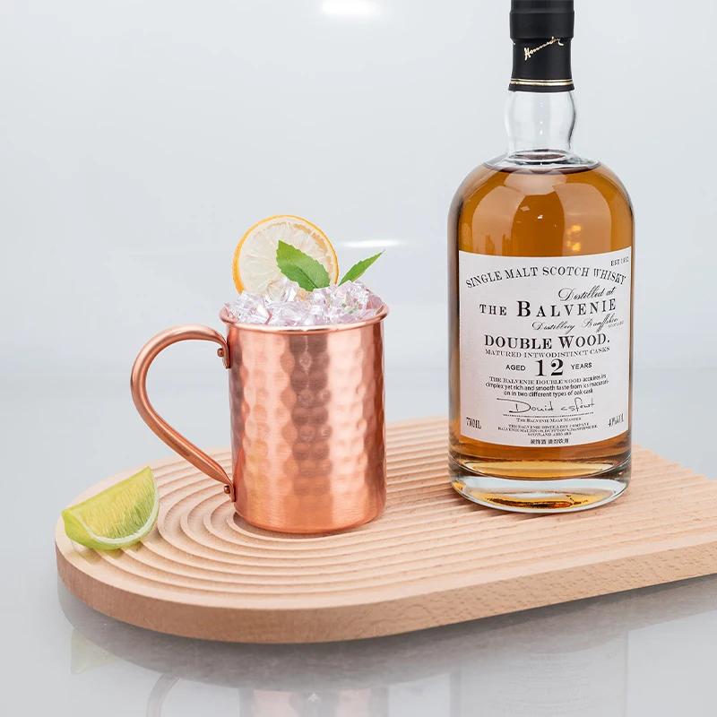400 мл Медная кружка для Moscow Mule из нержавеющей стали, ручной работы, прочная, коктейльная чашка для домашнего бара, посуда, подарок