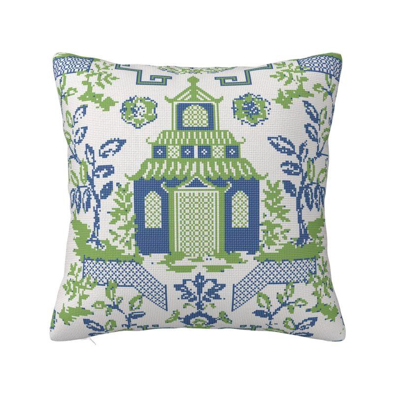 Роскошные шинуазри имбирные банки чехол для подушки в стиле Чиппендей для дивана мягкий винтажный дельфтский синий фарфоровый чехол для подушки украшение