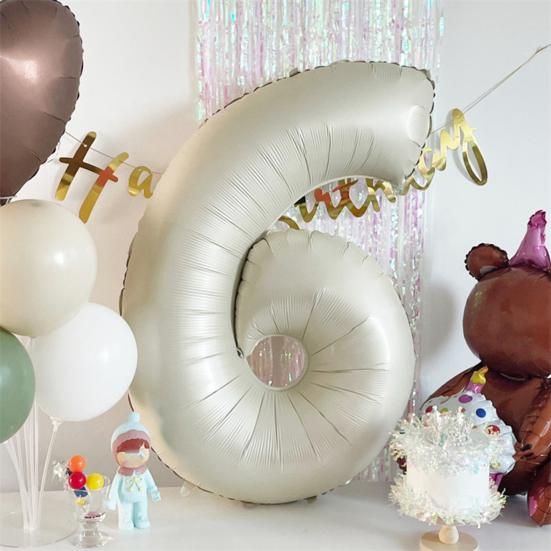 1 Набор Цифровые Шары Надувные Привлекательные Декоративные Высокоглянцевые Широкое Применение Оформление Сцены Праздничные 42 Дюйма Юбилейная Вечеринка