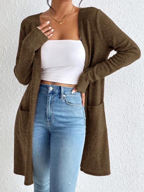 2025 European & American Women's Hot-Selling Fashion: Versatile Casual Knitted Cardigan