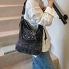 Cartoon Casual Trend Denim Bag New Versatile Large Capacity Shoulder Messenger Tote Bag