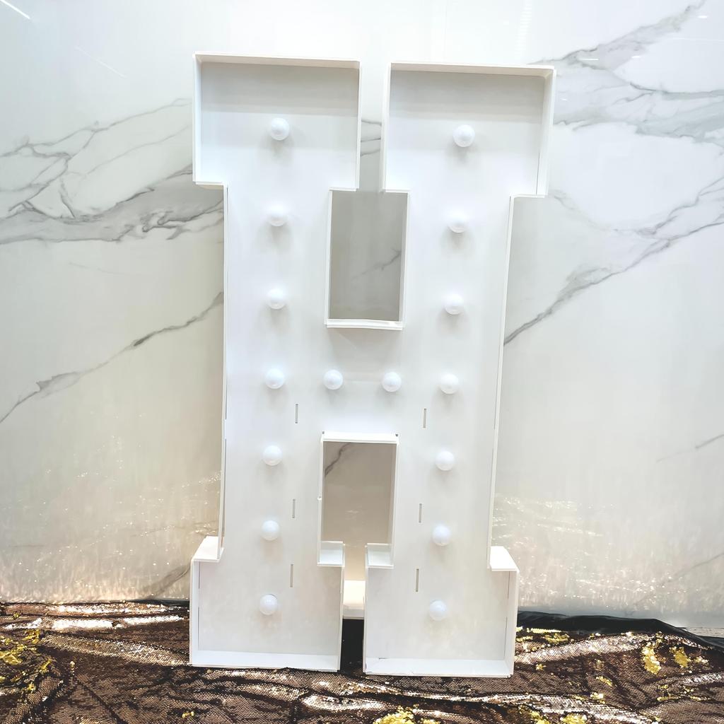 1PC 92CM White Light 3D KT Board Letters Sign-26 Letters & Symbols,Snap-Fit+Stand, for Roman Numerals (XIV/XV/XVI) for Birthday, Anniversary Decor