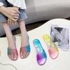 New Cool Slippers Women's Transparent Crystal Slippers Summer Outgoing Fashion Korean Edition Anti Slip and Odor Home Slippers