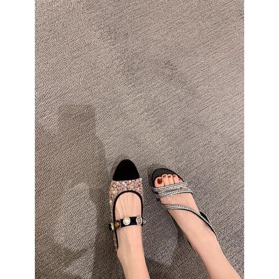 [Shei Su Yinyin] Принцесса Анна~ Твидовая брошь Xiaoxiangfeng Мэри Джейн туфли-лодочки женские банкетные свадебные туфли