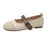 Pu Leather Mary Jane Shoes Woman Retro Buckle Belt Ballet Flats Ladies Vintage Casual Soft Loafers Lolita