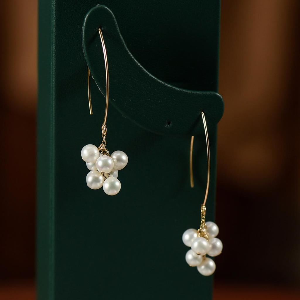 Yinujiao винтажные серьги-крючки с наполнителем из 14-каратного золота, простые базовые серьги ручной работы, изготовленные из бисера пресной воды, ювелирные изделия, подарок для женщин и дам