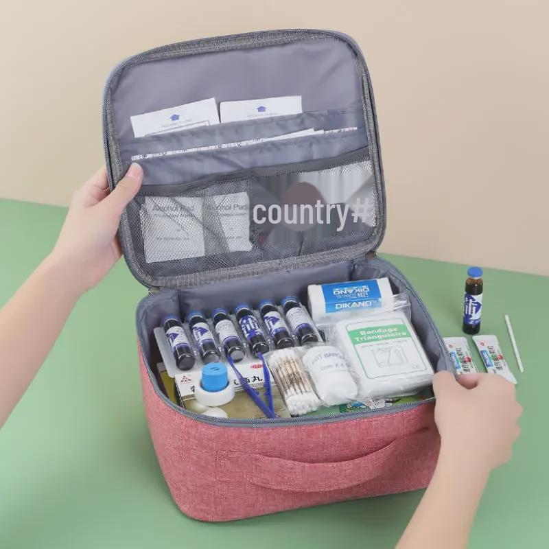 Compact Travel First Aid Kit: Portable Emergency Medicine Bag for Home and Outdoor Use