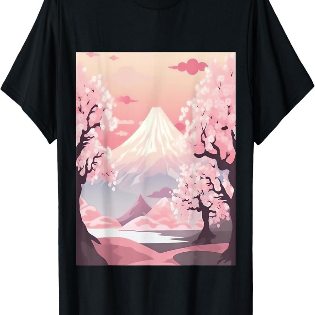 Ephemeral Beauty Pastel Peaks Embrace Cherry Blossom T-Shirt