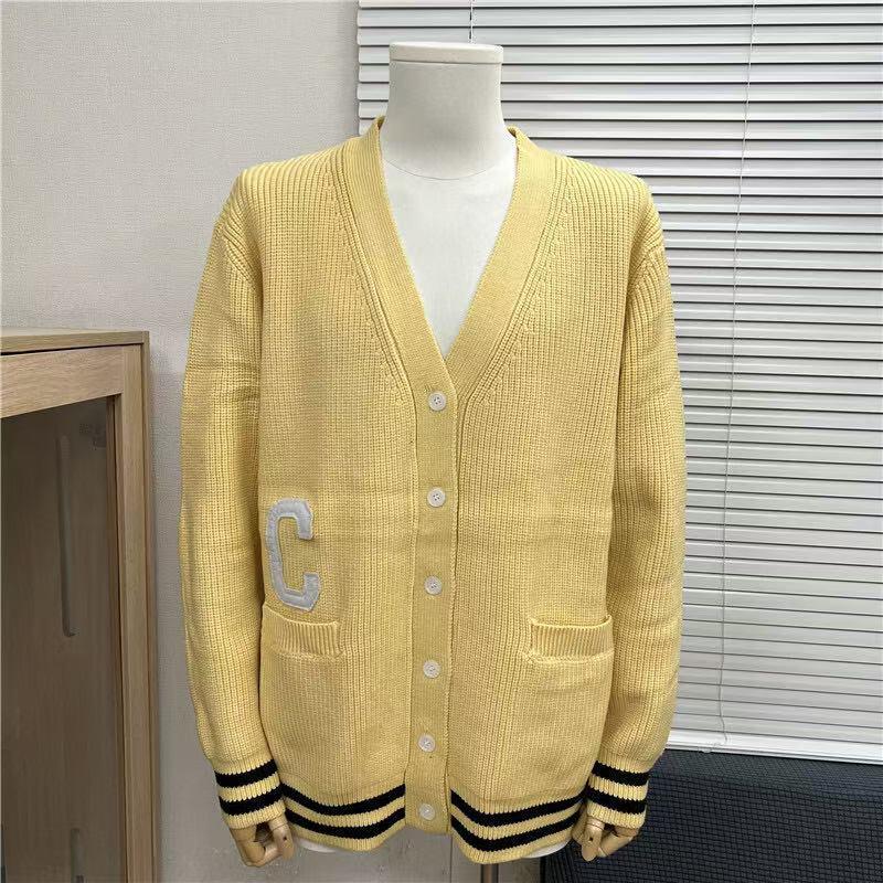 Мужской свитер CE Home 25SS Осень/Зима, жаккардовый вязаный свитер с большим логотипом