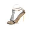 2025 summer fashion new one-word strap high-heeled women's sandals are good to match casual summer women's high-heeled sandals