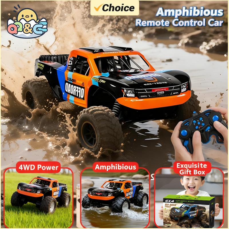 non-toxic JJRC Rc Cars 4WD Offroad Racing Car Q205 Remote Control Car Amphibious Short Truck Drift Vehicle 2.4G Radio Control Toys children