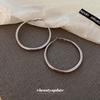 Серьги-кольца в корейском стиле с серебряной иглой Простые металлические серьги с дизайном от интернет-знаменитости Личностный темперамент Универсальные серьги