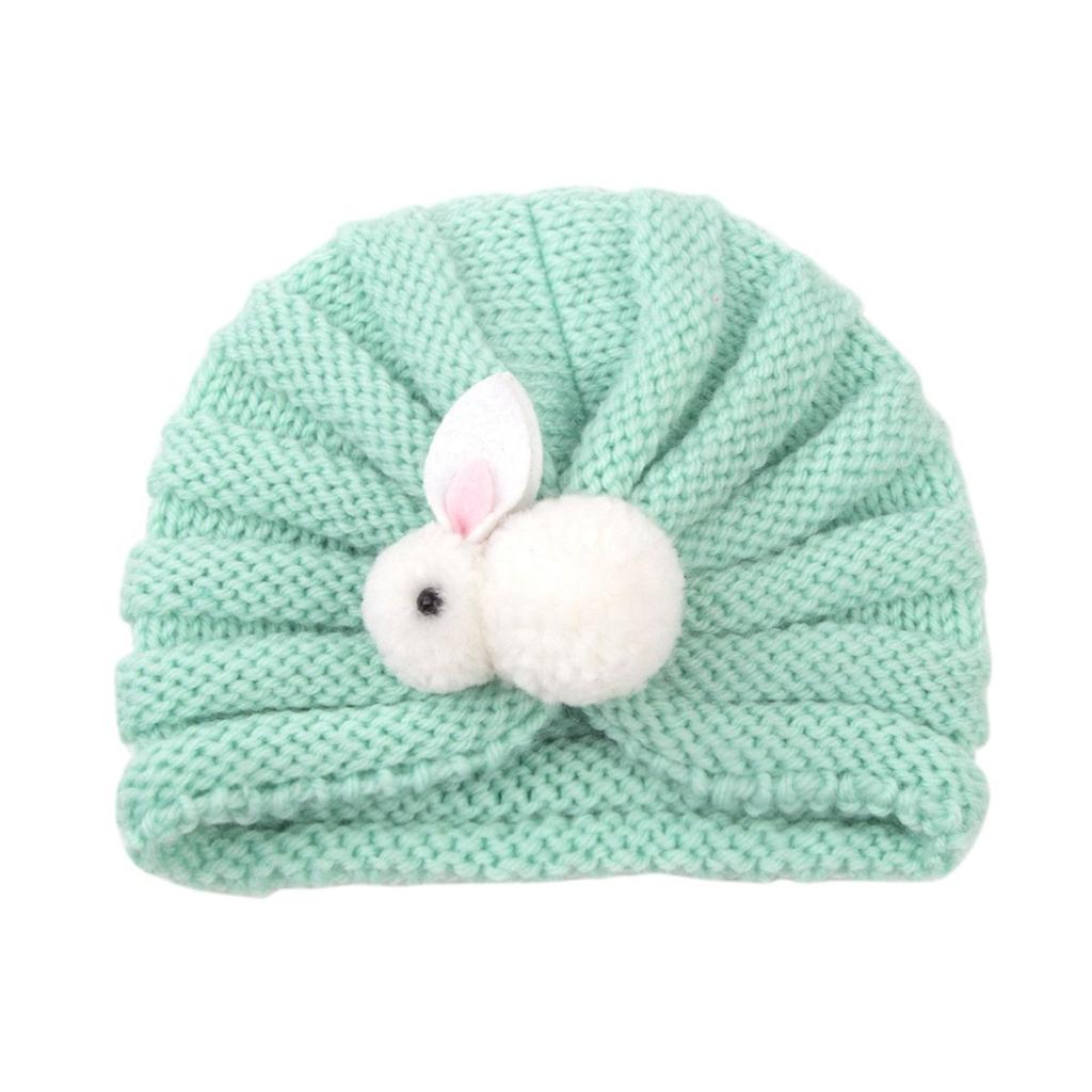 Cold Weather Accessory Children Cute Rabbit Cap Children Knitted Hats Crochet Kids Winter Beanies