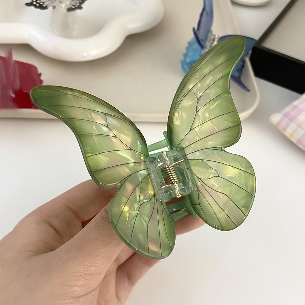 Gradient Color Big Hair Clip Simulated Butterfly Colorful Ponytail Clip Elegant Hair Claw