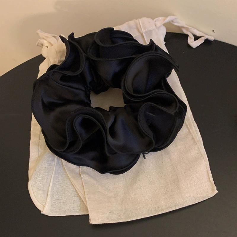 Four Layer Satin Pleated Fungus Edge, Large Intestine Hair Loop, Tied Hair Accessories, Headband, Floral Girl