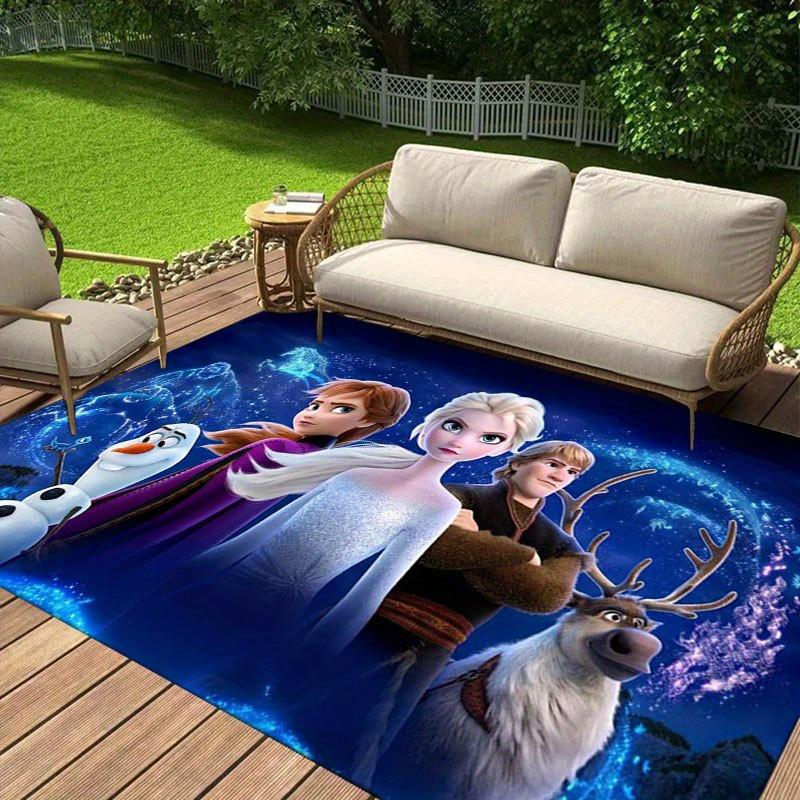1 шт. Ковер с рисунком Disney Frozen Коврик для зоны Нескользящий ковер Ручная стирка Напольный коврик Подходит для гостиной Спальни Домашний декор