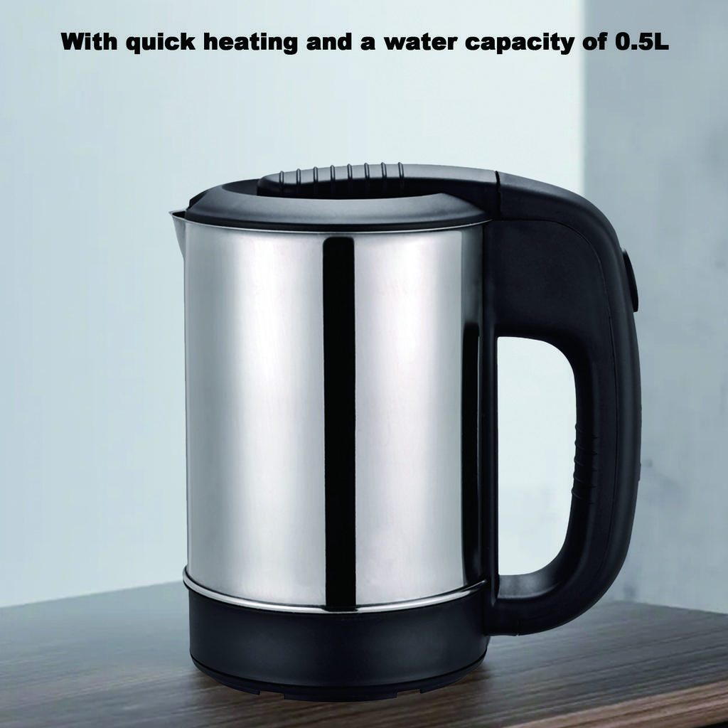 Mini Electric Kettle 1000W 0.5 LStainless Steel Automatic Power Off, for Tea and Coffee, Travel