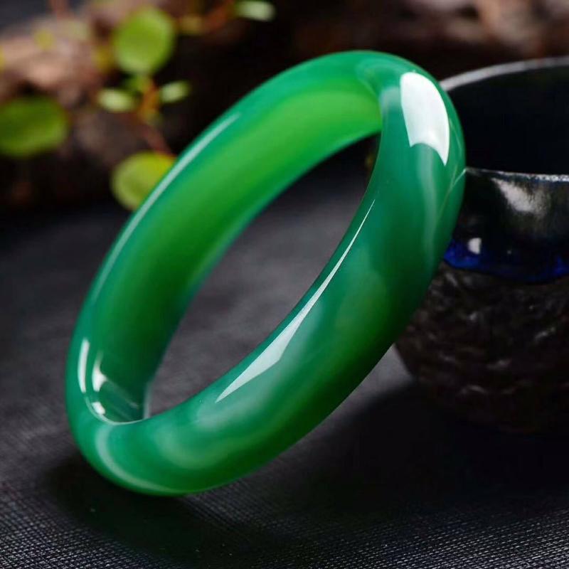 15 мм натуральный зеленый халцедон узорчатый браслет модный агатовый браслет с подвесками нефритовый браслет женский подарок