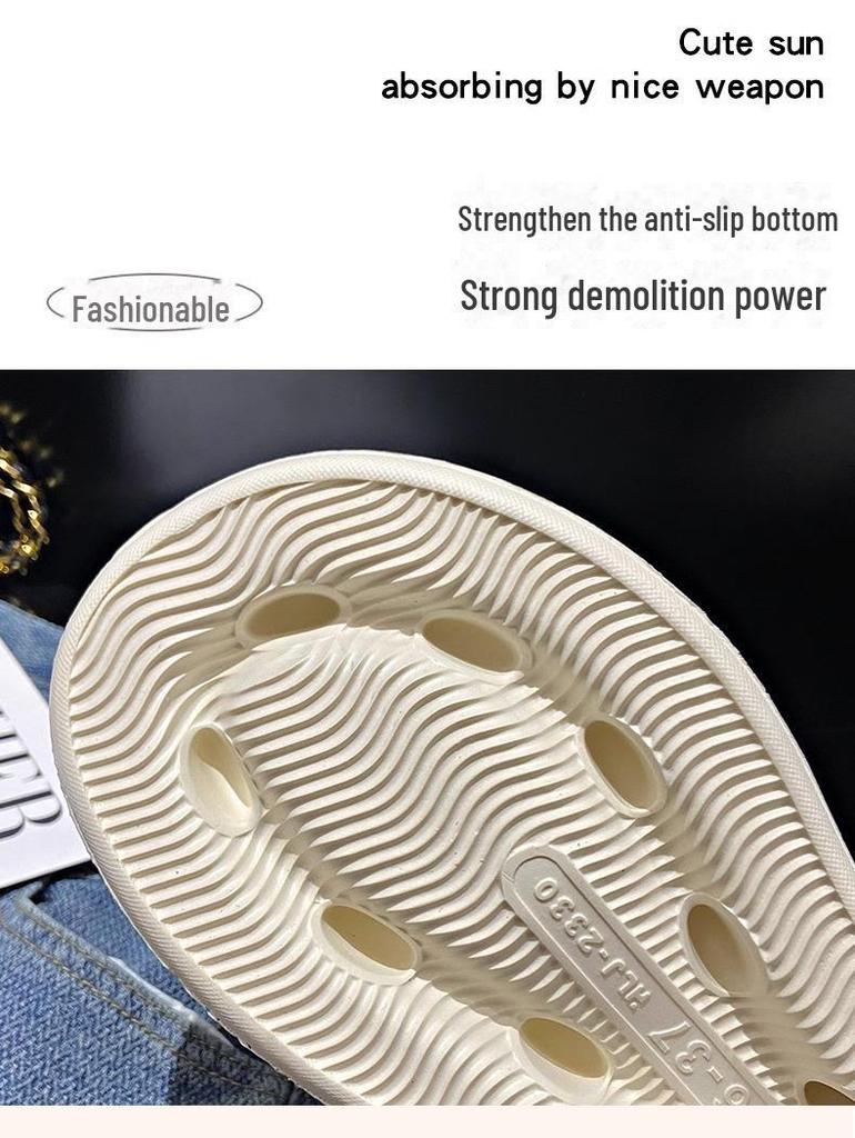 Женские шлепанцы EVA на толстой подошве — нескользящие, с мягкой подошвой, с двойными ремешками, пляжные сандалии