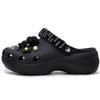 Classic Platform Clog Winding Figure Cloud Casual Versatile Hole Shoes Women's Black