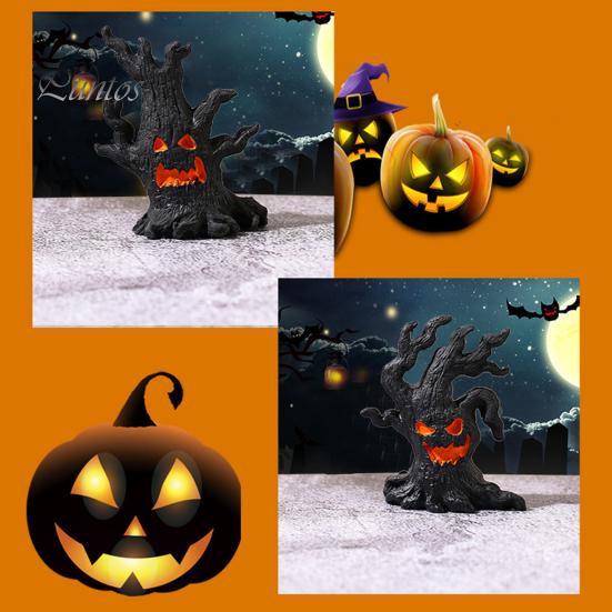 1/4 шт. Хэллоуин жуткое дерево фигурка призрак пень смола статуя скульптура Крытый открытый сад настольное украшение орнамент