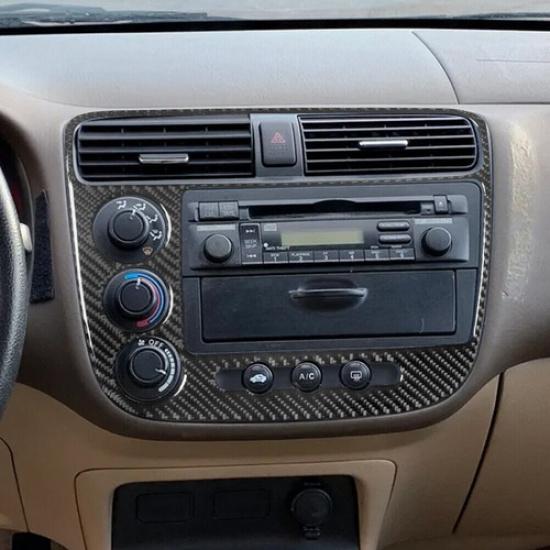Для Honda Civic 2003-2005 Отделка накладки центральной консоли интерьера из углеродного волокна 1 шт.