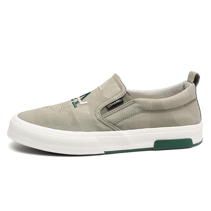 Новая весенняя мужская обувь в корейском стиле, модная и универсальная повседневная мужская парусиновая обувь, однотонная обувь с принтом