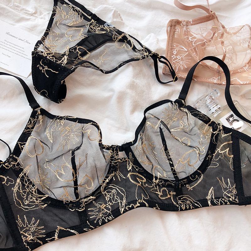 1 Set/Seamless Women Underwear Set Sexy Push Up Bra Ice Silk Breathable Wireless Detachable Padding Bras Backless Cross Lingerie