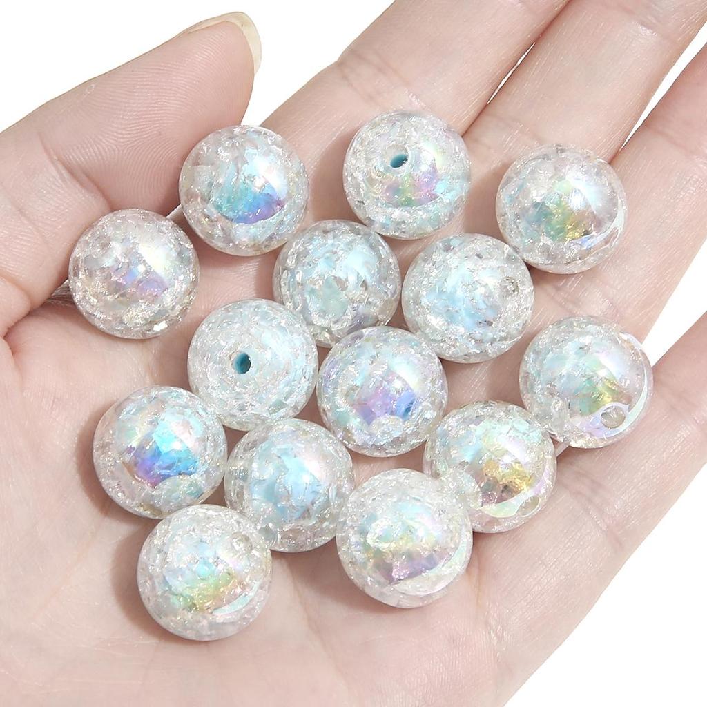 16 мм 5 шт., цветные бусины с цветным взрывным цветком, бусины из смолы, волшебные цветные бусины для изготовления ювелирных изделий, браслет, ожерелье