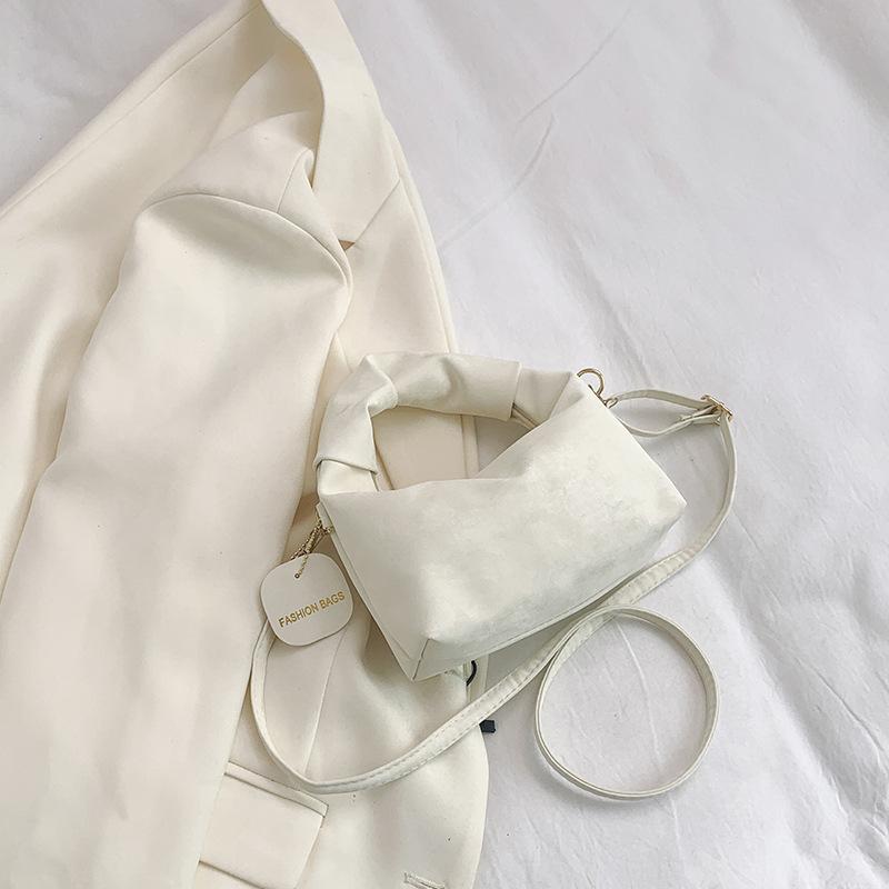 Новая однотонная плиссированная сумка через плечо, повседневная модная, на одно плечо, кроссбоди, маленькая квадратная сумка, индивидуальность, женская сумка