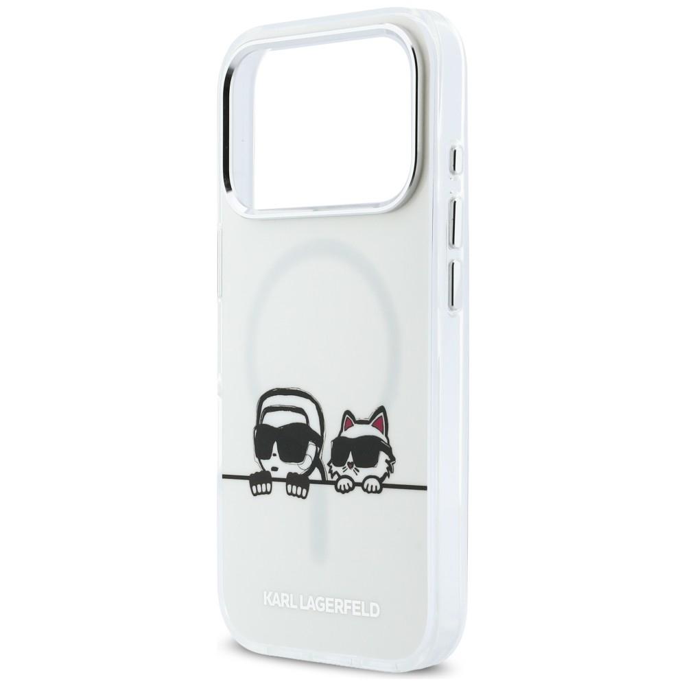 Karl Lagerfeld IML Karl & Choupette Peekaboo Logo MagSafe Case for iPhone 17 Pro White