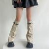 Женские грелки на ноги Harajuku с пряжкой из кожи, с панковскими боковыми пуговицами, широкие, расклешенные, для ботинок, длинные носки на икры, уличная одежда