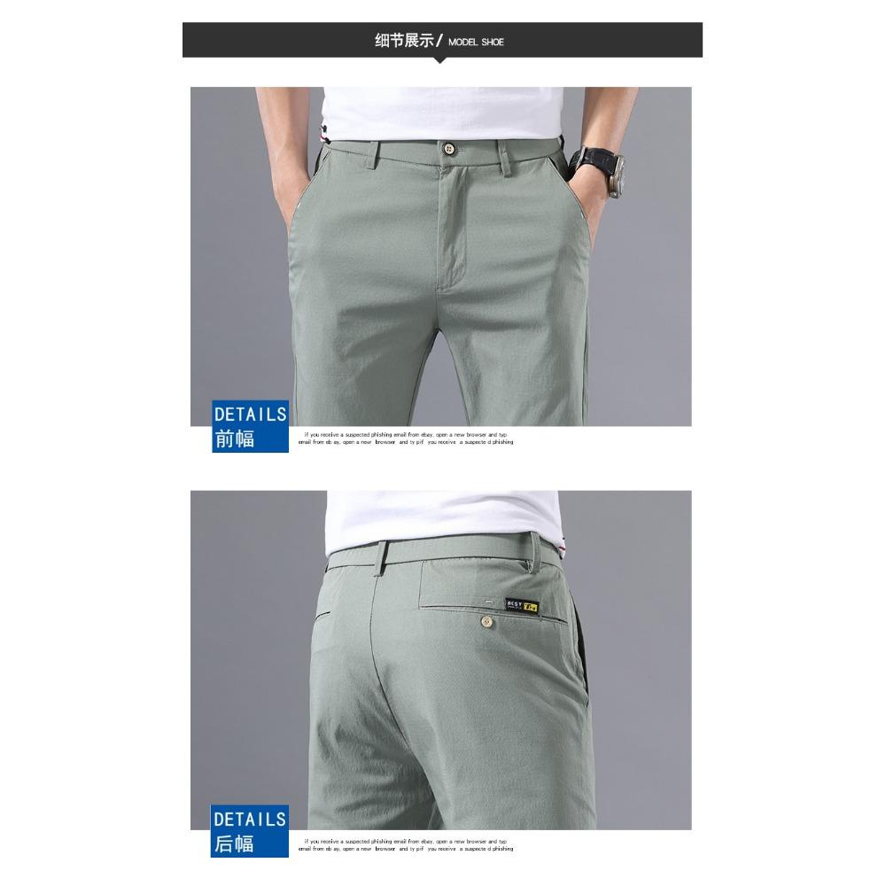 Мужские брюки из ледяного шелка, свободного кроя, с прямыми штанинами, модные, деловые, быстросохнущие, летние, тонкие, повседневные