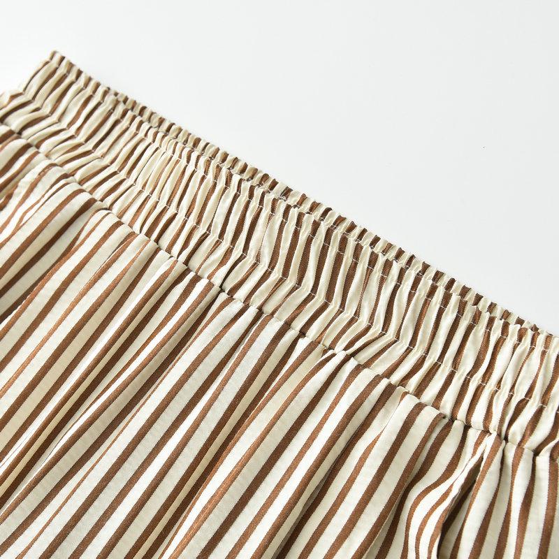 Женские летние повседневные брюки микроклеш в ретро-полоску 2024