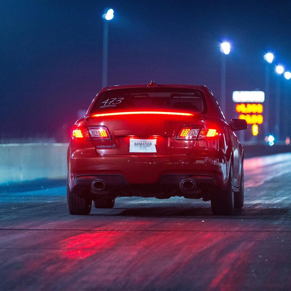 130cm Universal Carbon Fiber LED Rear Spoiler Light For Car Trunk Driving Lamp Multifunction Brake Light Strip 12V Warning