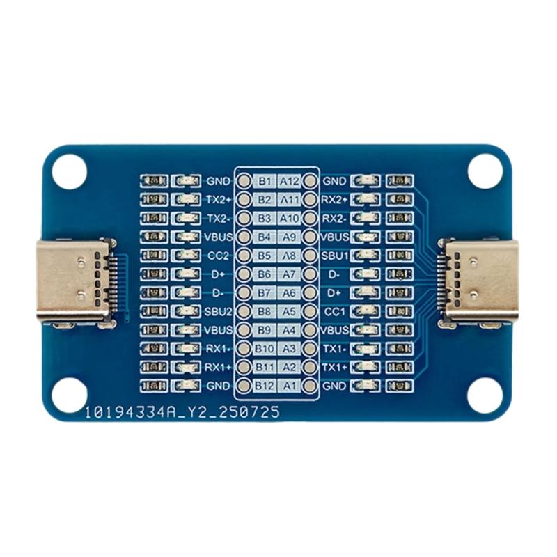 Double Head Type C Cable Tester Module Type C Breakouts Test Board Lightweight FR4 Fiberglass Board for Multiple Devices
