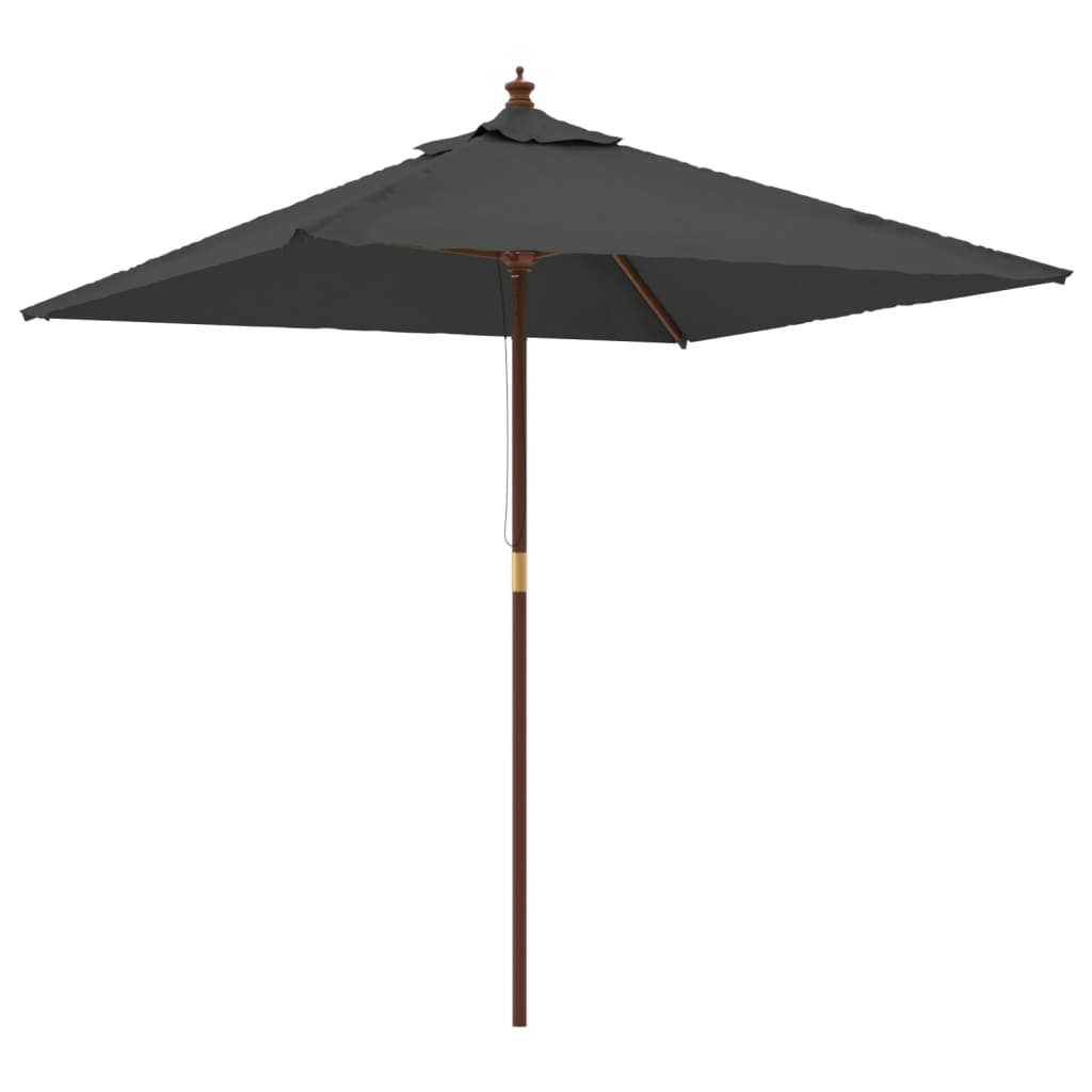 Vidaxl Parasol Ogrodowy Na Drewnianym Słupku, Antracyt, 198X198X231 Cm