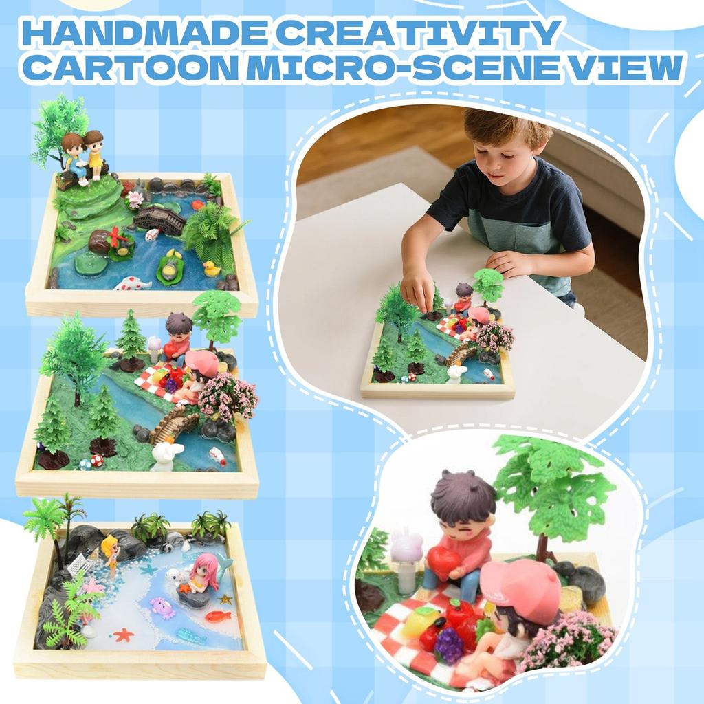The World Is A Creative Diy Handicraft With Small Accessories Made Of Colored And Epoxy Resin To Create A Micro-Field
