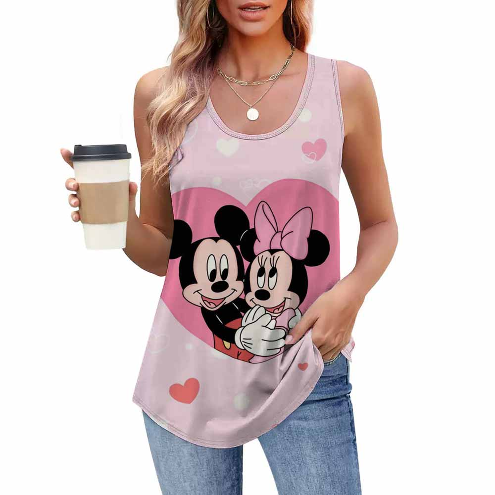 Модная принтованная топ повседневный свободный с круглым вырезом без рукавов женская одежда футболки женские