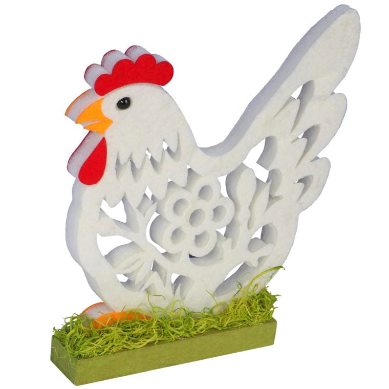 Easter hen. Standing white foam figurine.