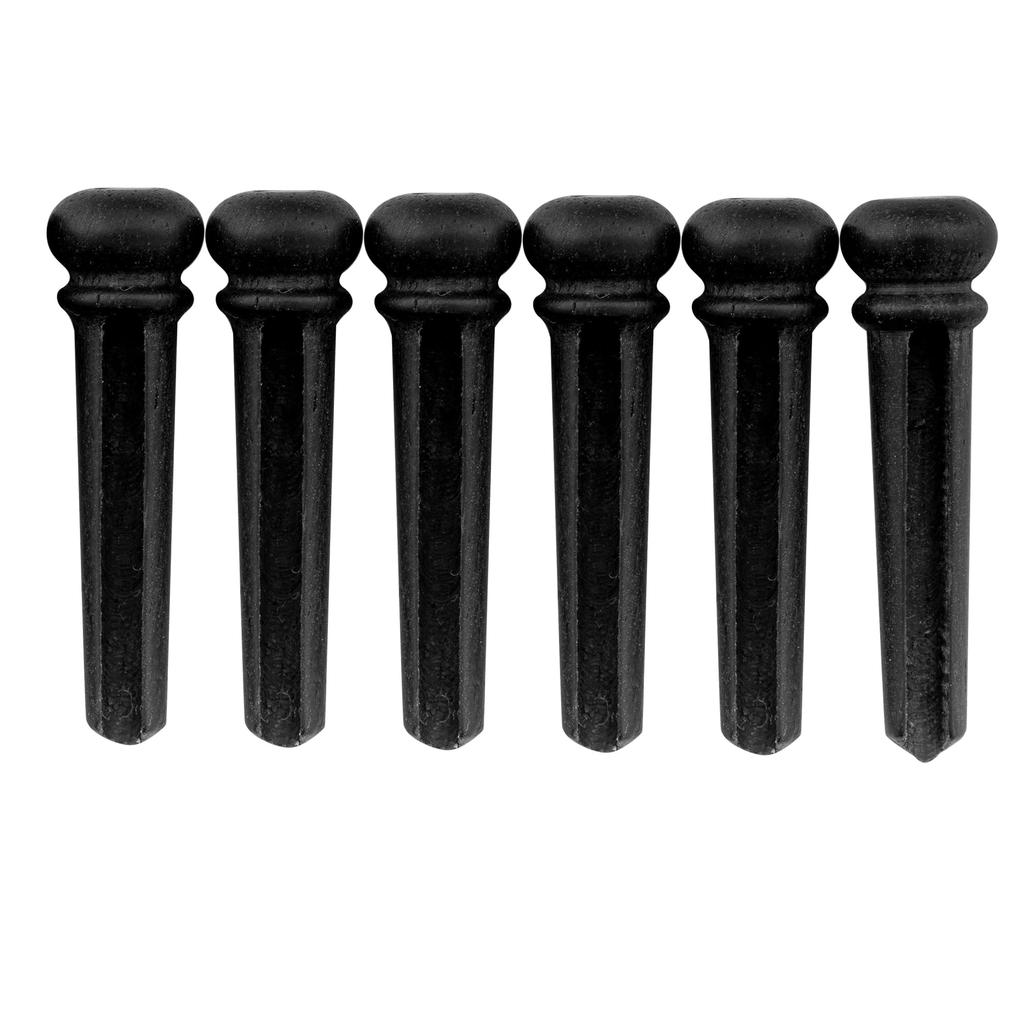 Musiclily Ebony Guitar Bridge Acoustic Guitar End Black of Pins, Pins, (Pack 6)