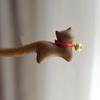 Wooden Chinese Hanfu Style Hair Clip Bell Cartoon Aniaml Hairpin Elegant Cat Hair Stick  Hanfu