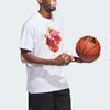 Adidas Футболка с цветочным принтом Hoops Graphic Tee для мужчин, белая IN6373
