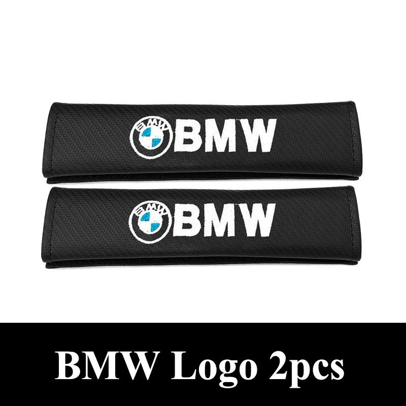 OSTB7 2pcs Carbon Leather Seat Belt Covers Car Accessories For BMW M E39 E46 E90 E60 F10 F20 F30 F34 F01 G20 G30 X1 X3 X5 X6 M3 M4 M5