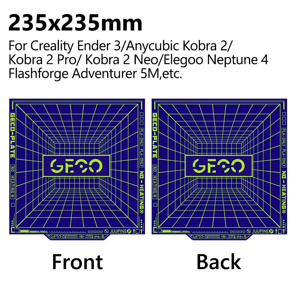 GECO Plate Pla Cold Build Pate For X1C P1S P2S A1 Kobra S1 K1c Ender 3 Se K1 Max No Clog Spring Steel Super Adhesion