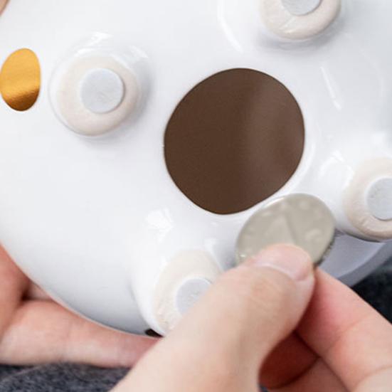 Ceramic Crown Pig Piggy Bank Golden Dot Cartoon Pig Coin Money Bank